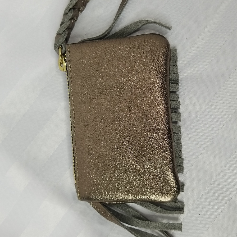 COIN PURSE IN METALLIC BRONZE LEATHER MADE IN MEXICO - Picture 2 of 6